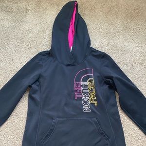 North face hooded black sweatshirt